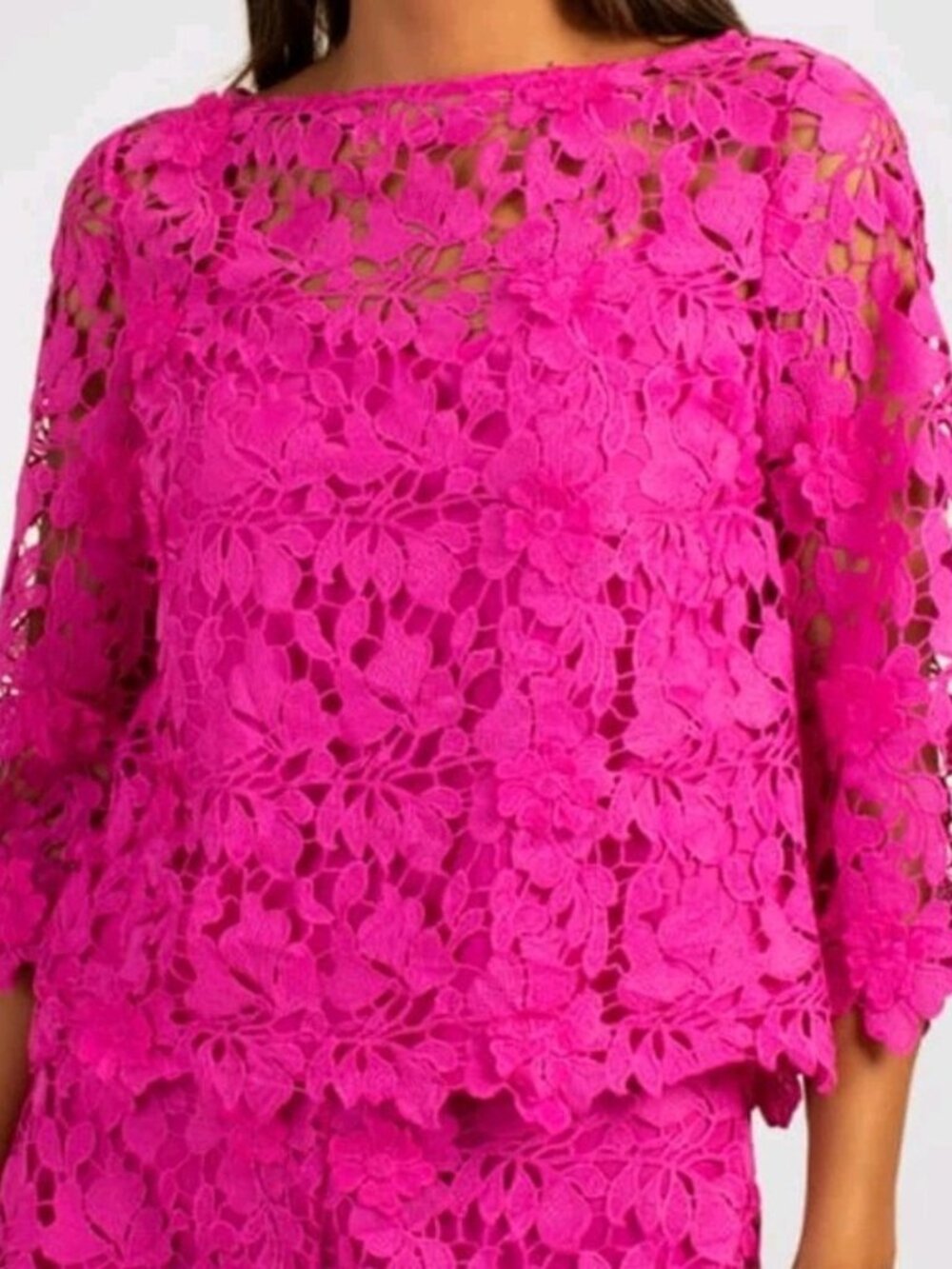 Trina Turk Sun Bateau Neck Lace Top Size M